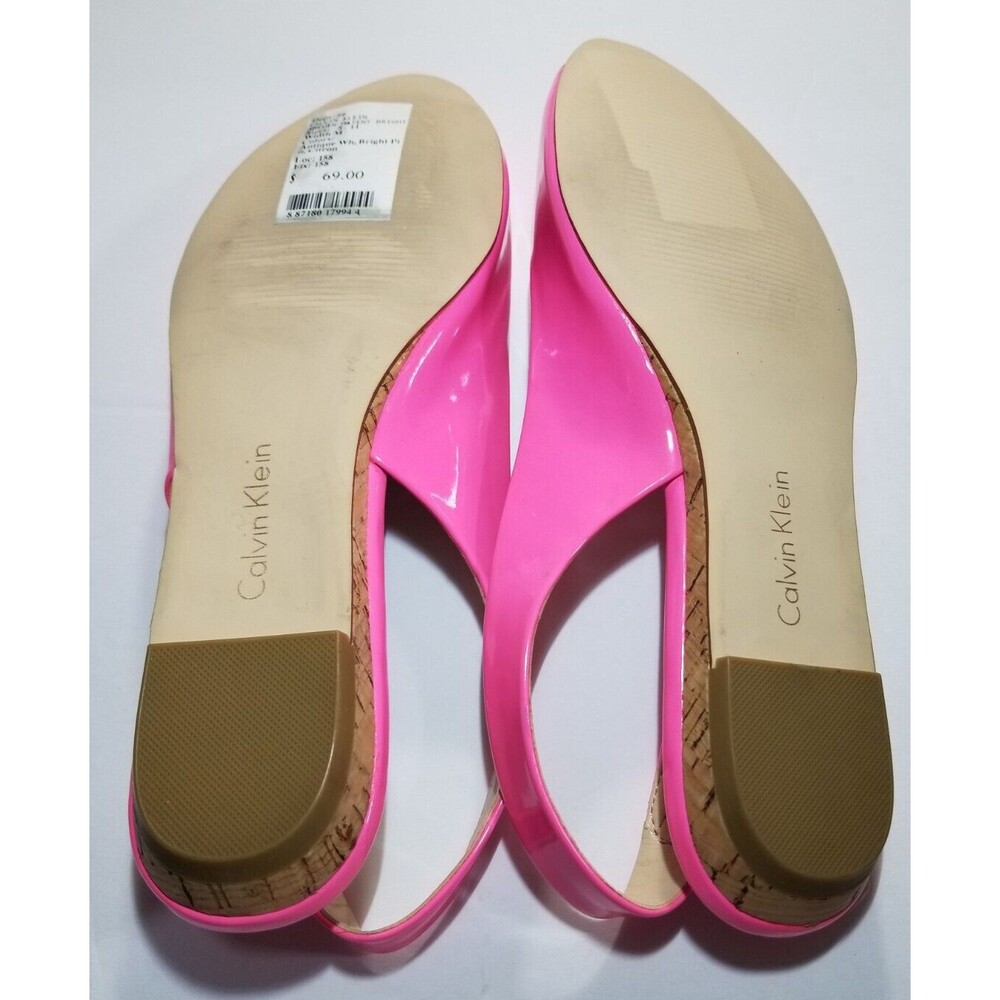 Calvin Klein Women's Shoes Neon Pink Patent US Size 9M Jaylin New  READ BELOW - Picture 7 of 9